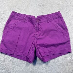 Columbia‎ Shorts Women 6 Purple 100% Cotton Chino Hiking Outdoor Gorpcore Summer